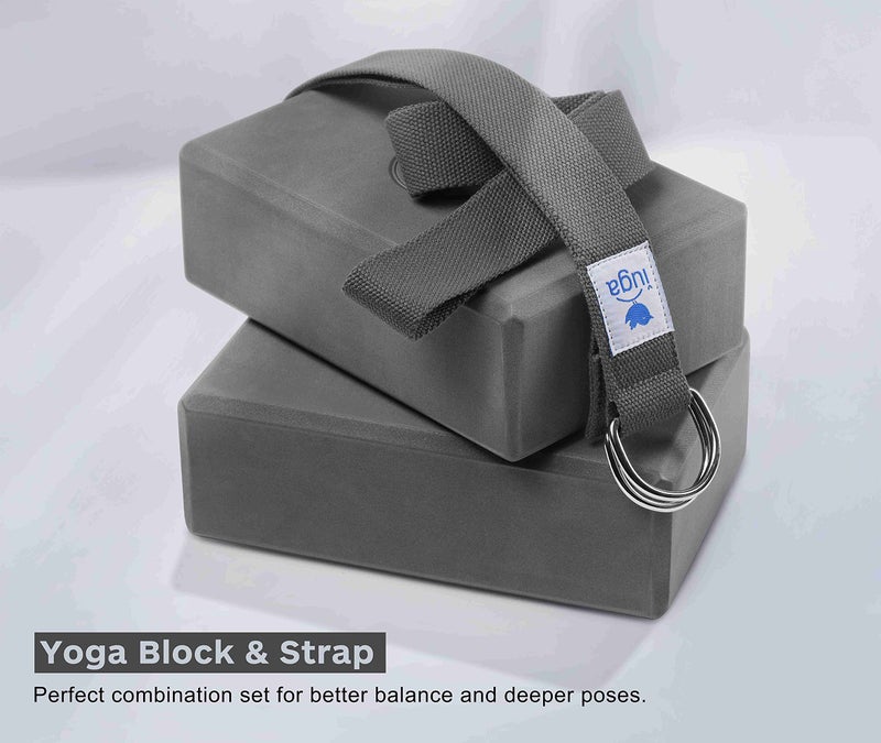 IUGA Yoga Block 2 Pack with Yoga Strap, High Density Yoga Blocks 9â€x6â€x3â€to Improve Strength, Flexibility and Balance, Light Weight and Non-Slip Surface for Yoga, Pilates and Meditation - Image 5